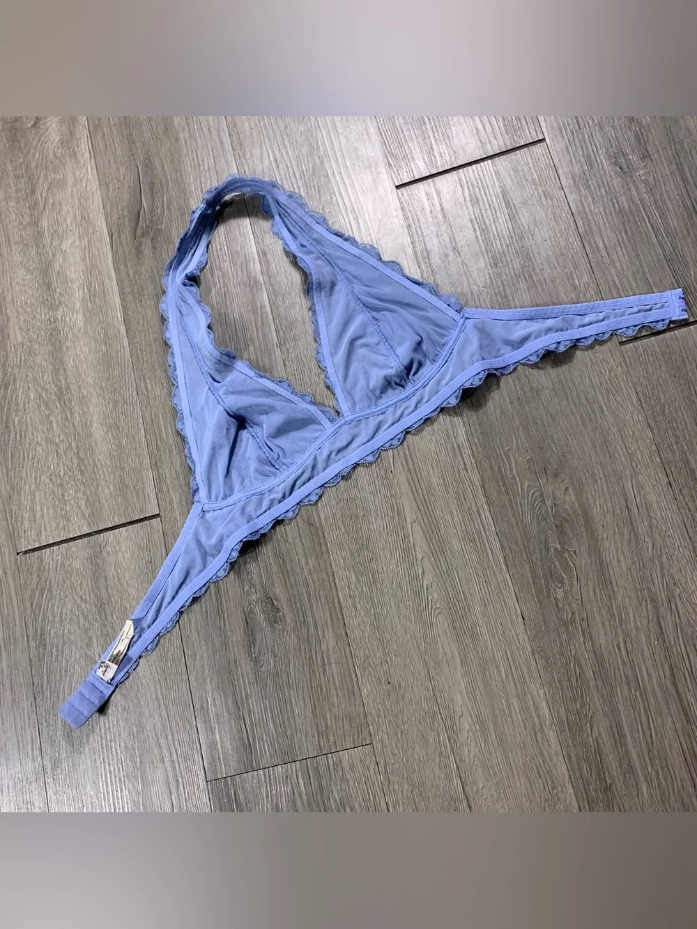 Intimately Free People Galloon Lace Halter Periwinkle Blue size M